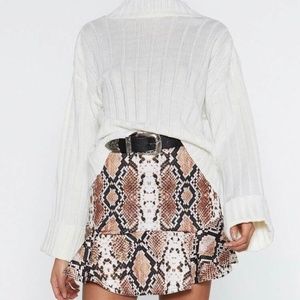 Nasty Gal Snakeskin Snake Print Mini Skirt 2/4